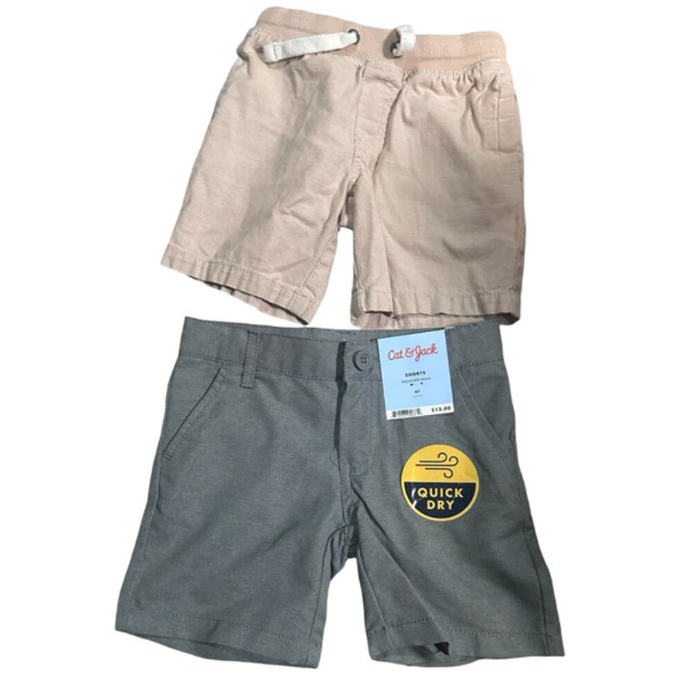 Cat & Jack Boys Shorts Lot Size 4T Gray  NWT & Khaki Shorts